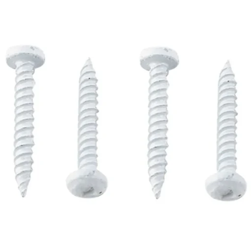 #012-PSQ50W – 8 x 3/4 Pan Head Square Recess Screw, Polar White, 50 Pack