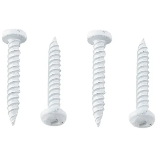 #012-PSQ500W – 8 x 1-1/2 Pan Head Square Recess Screw, Polar White, 500 Pack
