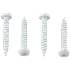 #012-PSQ500W – 8 x 1-1/4 Pan Head Square Recess Screw, Polar White, 500 Pack