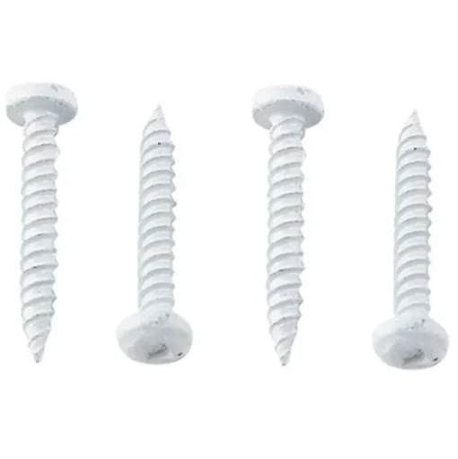 #012-PSQ500W – 8 x 1-1/4 Pan Head Square Recess Screw, Polar White, 500 Pack