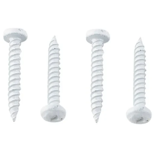 #012-PSQ50W – 8 x 2 Pan Head Square Recess Screw, Polar White, 50 Pack