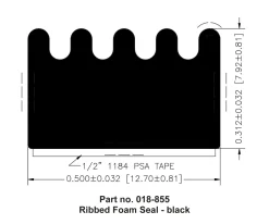 #018-855 – Ribbed Seal, 1/2″x 5/16″x 50′