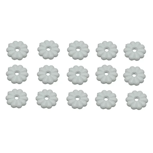 #013-134 – White Rosettes & Screws, 15 Pack